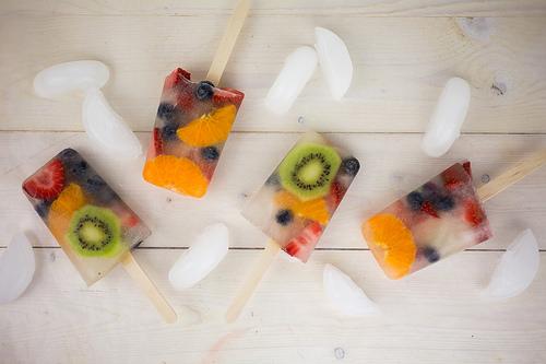 Fresh Fruit Pops with Coconut Water