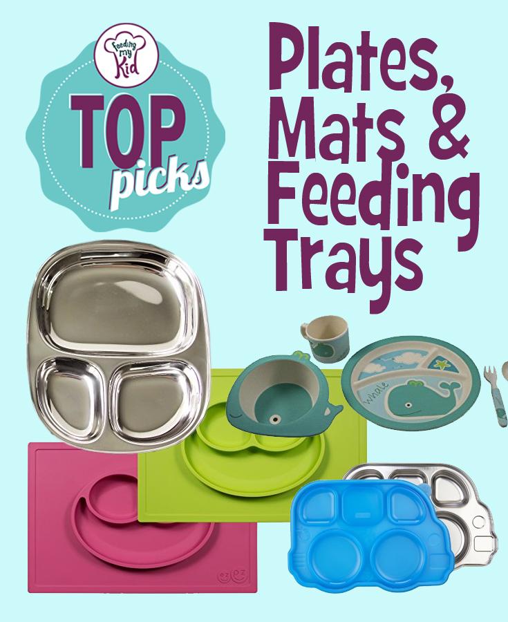 Feeding My Kid's Top Picks: Bambinos Tidy Table Tray. clips easily to tables, features an easy on/off insert, and has an extending lip to catch spills.