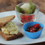 Back to School Lunch Ideas- Easy Egg Salad and Sprouts Sandwich. This super easy egg salad takes seconds to prepare. Topped with alfalfa sprouts for a fun twist.