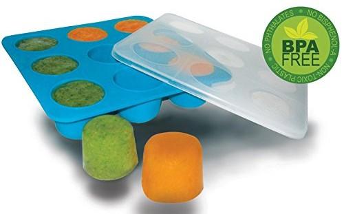 Homemade Baby Food Storage Solution, Silicone Freezer Tray with Lid