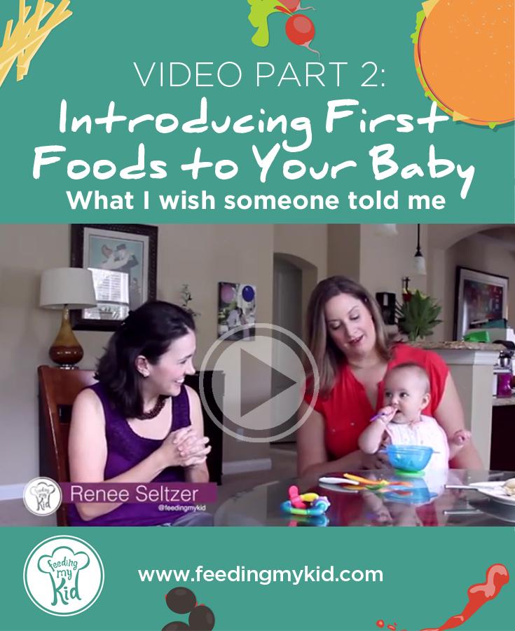 Video: Introducing First Foods to Your Baby: What I wish someone told me [Part 2]. The video covers introducing first baby foods, baby food purees, understanding baby food allergies, baby puree recipes, homemade baby food, baby food stages, etc