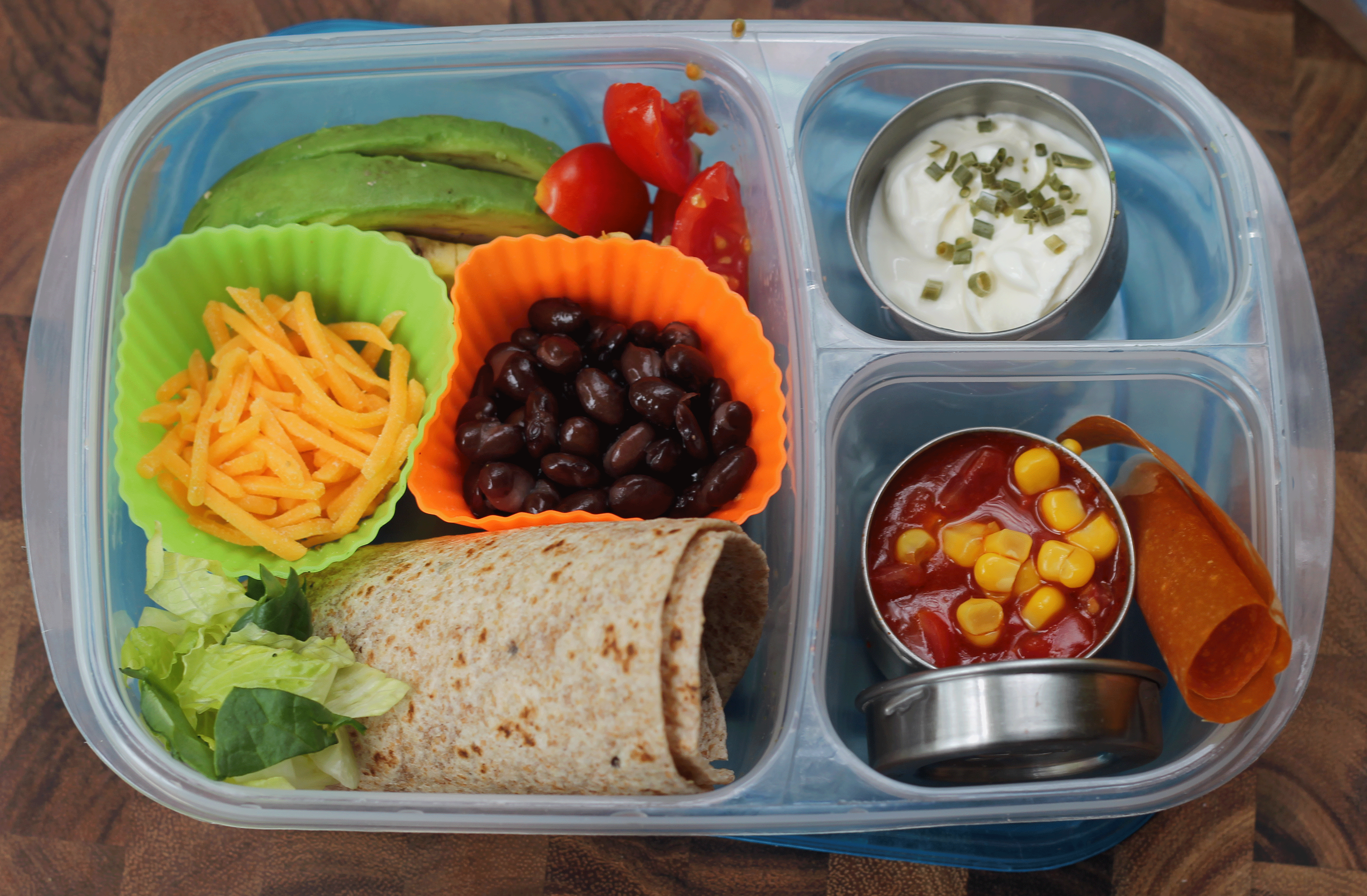 Back to School Lunch Ideas- Make Your Own Taco Bar. Kids will love this lunch!