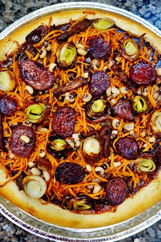 Rosh Hashana Simanim Pizza. Make these Jewish recipes at your next dinner party! These are perfect for large gatherings celebrating all the Jewish holidays.