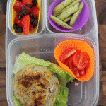 Back to School Lunch Ideas- Tuna Patty Lettuce Wrap-Your kids can eat the tuna patty on its own, or wrap it like a burger in the lettuce!