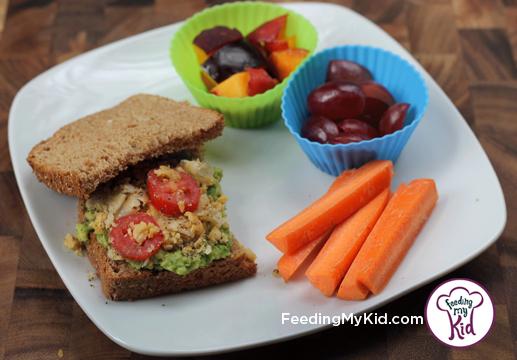 Back to School Lunch Ideas-Avocado and Chickpea Sandwich. A delicious, simple vegetarian friendly lunch. A must try!