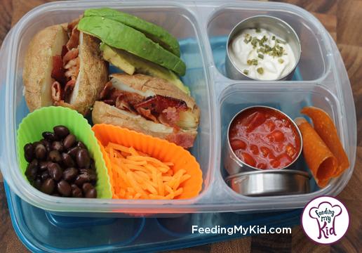 Back to School Lunch Ideas- Build Your Own Baked Potato. Mini potatoes make this so easy! Can literally be topped with anything!