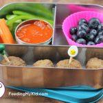 Back to School Lunch Ideas- Meatball Dippers. A side of marinara sauce makes this a super fun lunch!