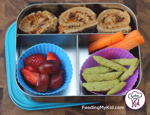 Back to School Lunch Ideas- Nut Butter and Jelly Roll Ups. A super fun take on a lunch time staple. We used almond butter and apricot preserves for a fun twist! 