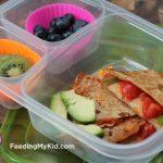 Back to School Lunch Ideas- Veggie Pizza Quesadillas. So easy to customize! These can be filled with your child’s favorite pizza toppings!