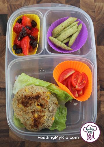 Back to School Lunch Ideas- Tuna Patty Lettuce Wrap-Your kids can eat the tuna patty on its own, or wrap it like a burger in the lettuce!