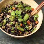 Black Fried Rice with Snap Peas and Scallions