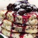 Black Quinoa Pancakes with Blueberry Maple Syrup