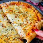 Homemade Extra Cheese Pizza.