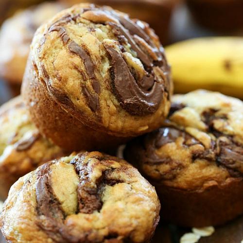 Nutella Banana Oat Muffins