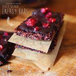 Black Quinoa, Berry & Chia Seed Energy Bars with Cranberries and Chocolate