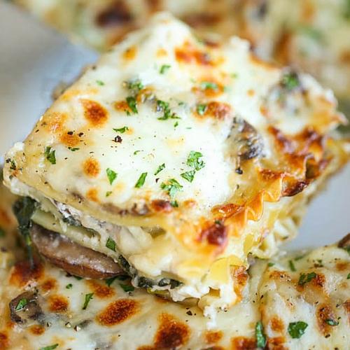 Creamy Spinach And Mushroom Lasagna