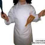 Chefskin Lightweight White Apron Kids Children Fits 2-7 Yr Fabric