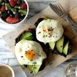 Olive Oil Poached Eggs On Avocado And Braised Kale Toast