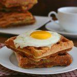 Savory Cheddar Waffles With Fried Eggs