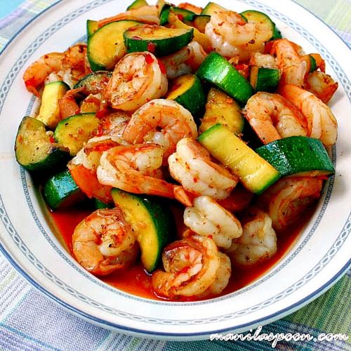Sweet And Spicy Shrimp And Zucchini Stir Fry