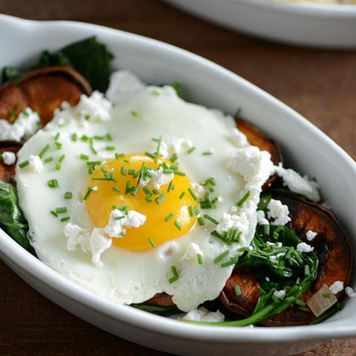 Sweet Potato And Spinach Breakfast Bowl