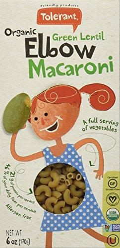 Tolerant Organic Non-GMO (Green Lentil) Macaroni 6 Pack