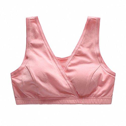 Colrovie Women's Seamless Wirefree Comfort Wrap Nursing Sleep Bra For Maternity Color Pink Size XL