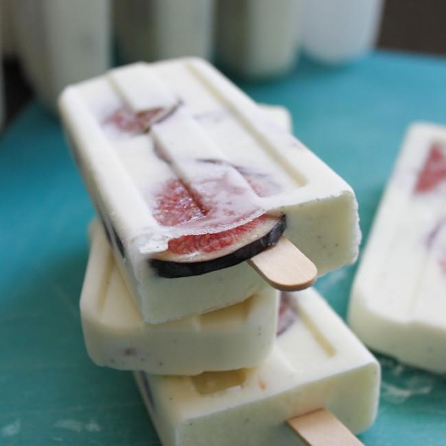 Fig, Vanilla And Sour Cream Popsicles
