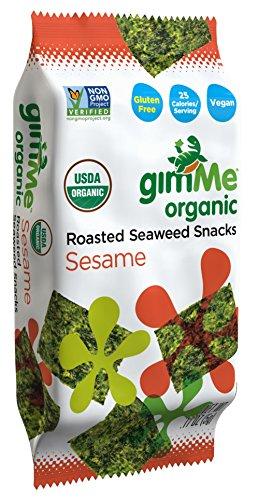 GimMe Health Foods Organic Roasted Seaweed Snacks, Sesame, 0.17 Ounce (Pack of 12)