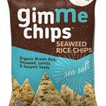 GimMe Health Foods Organic Seaweed Rice Chips, Sea Salt, 4 Ounce (Pack of 12)