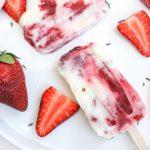 Lavender Cream And Strawberry Popsicles