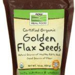 Now Foods Certified Organic Golden Flax Seeds, 16 ozs Bag, (Pack of 2)
