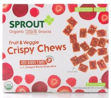 Sprout Crispy Fruit And Veggie Chews, Red Berry And Beet, 3.15 Ounce