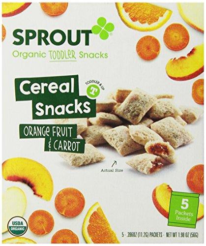 Sprout Toddler Fruit And Veggie Cereal Snack, Orange Fruit And Carrot, 1.98 Ounce