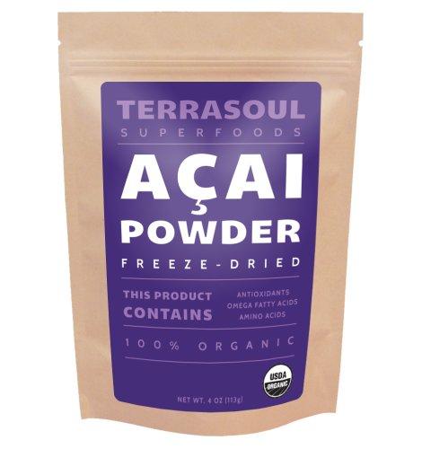 Terrasoul Superfoods Acai Berry Powder (Freeze-dried, Organic), 4-ounce