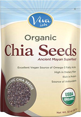 Viva Labs Organic Chia Seeds: Raw and Non-GMO, 2lb bag