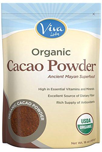 Viva Labs - The Best Tasting Certified Organic Cacao Powder, 1 LB
