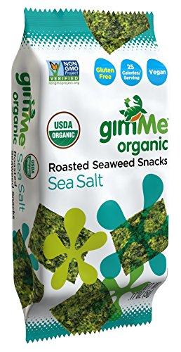 GimMe Health Foods Organic Roasted Seaweed Snacks, Sea Salt, 0.17 Ounce (Pack of 12)