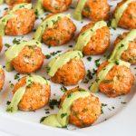 Baked Salmon Meatballs With Creamy Avocado Sauce