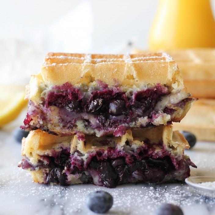 Brie And Blueberry Waffle Grilled Cheese