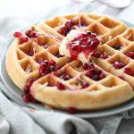 Coconut Waffles With Pomegranate Syrup