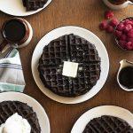 Dark Chocolate Zucchini Cake Waffles