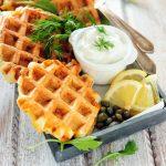 Smoked Salmon And Dill Waffles