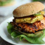 Tropical Grilled Salmon Burger With Grilled Pineapple And Avocado