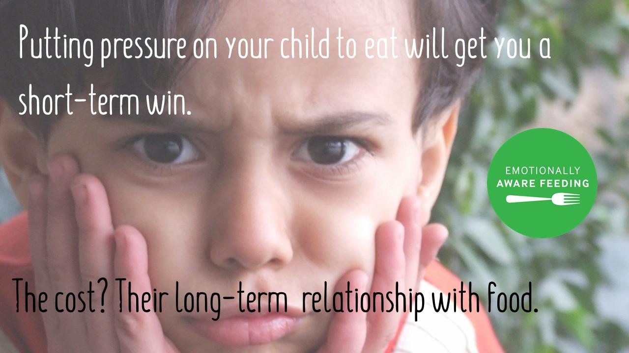 Under pressure: why pressurising kids to eat is never a good idea - We all understand that the there is a fundamental contradiction at the heart of the feeding relationship - as parents, we are driven to pressure our picky eaters to eat but that pressure actually brings about the opposite result and does damage to a child’s long term relationship with food. 