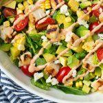 Avocado And Grilled Chicken Chopped Salad With Skinny Chipotle