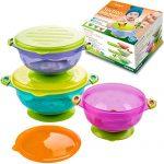 Best Baby Bowls, Spill Proof, Stay Put Suction Bowls With Seal Easy Lids Stack Easy For Storage