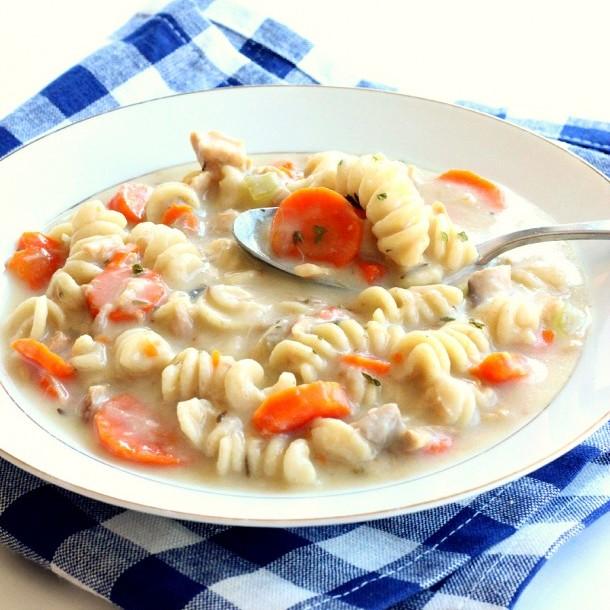 Easy Slow Cooker Creamy Chicken Noodle Soup