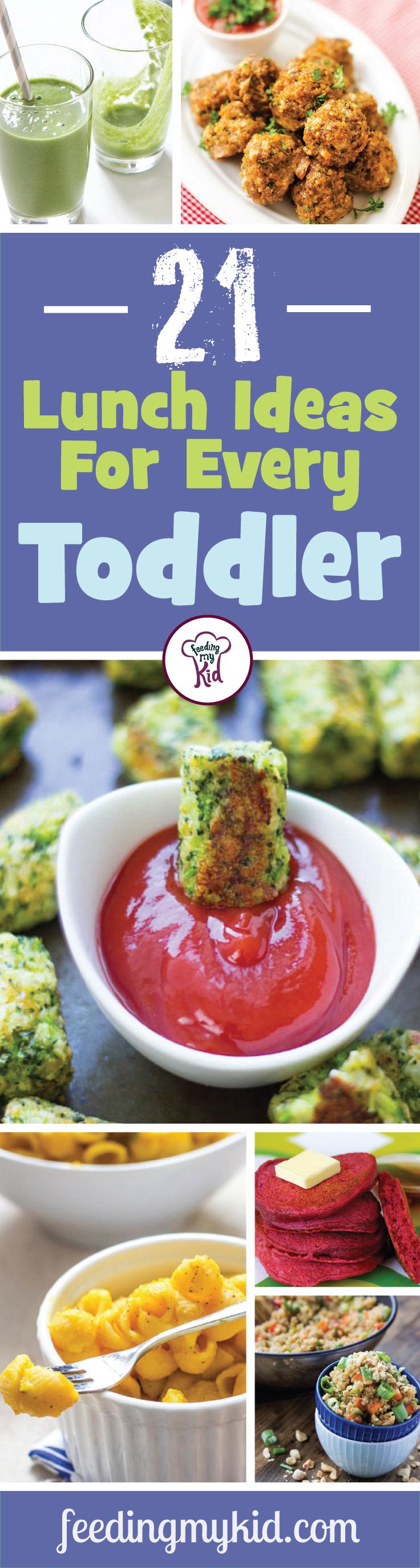 21 Lunch Ideas For Every Toddler - This is a must pin! Here's our ultimate list of toddler lunch ideas. From sweet potato lentil and cheddar croquettes to healthy baked broccoli tots; these recipes are sure to please any toddler from the pickiest little one to the food crazy tot! This is a must share! #fmk #recipes 