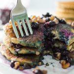 Oatmeal Chia Pancakes With Blueberry Walnut Syrup